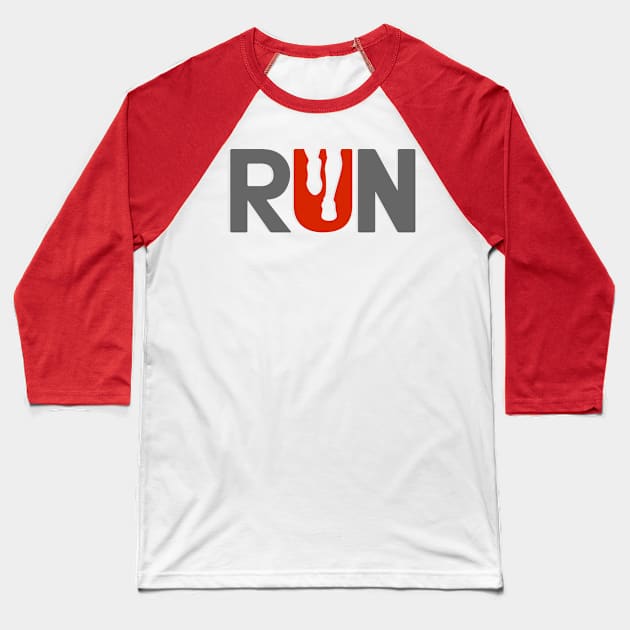 R.U.N Letters Baseball T-Shirt by saigon199x